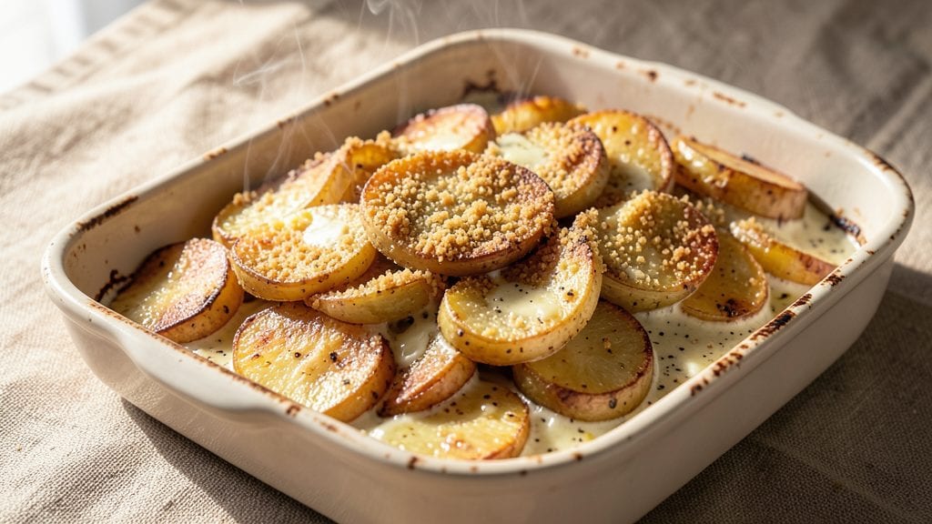 Basic Potato Bake Recipe: Crispy Cornmeal Crown Over Creamy Centers