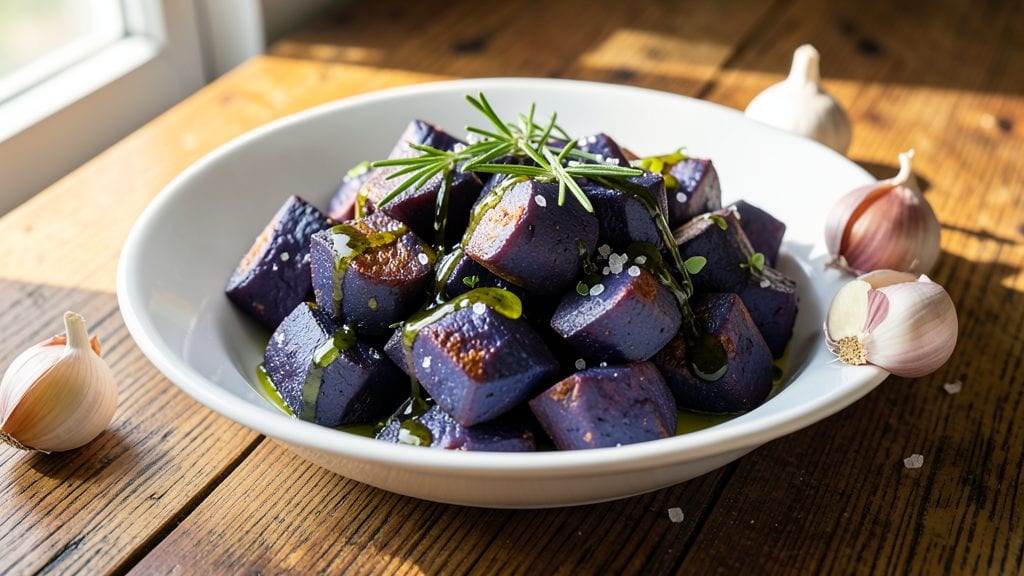 Blue Potatoes Recipe: Charred Skin and Creamy Pink Hearts