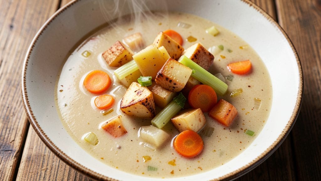 Campbell Soup-Inspired Potato Soup Recipe: Velvety Creaminess With Herbed Crisp