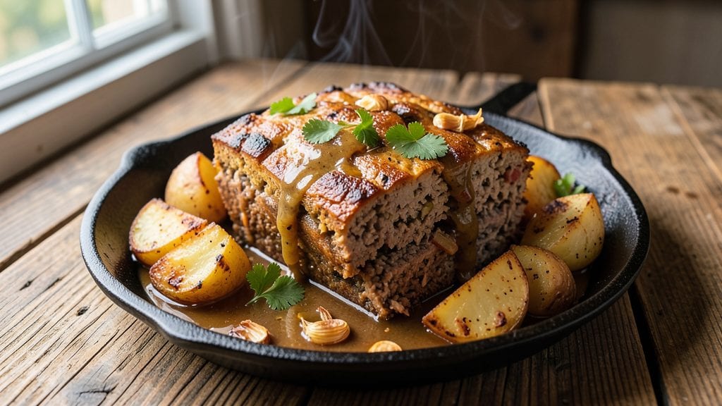 Cowboy Meatloaf and Potatoes Recipe: Smoky Grill-Infused Comfort in One Pan