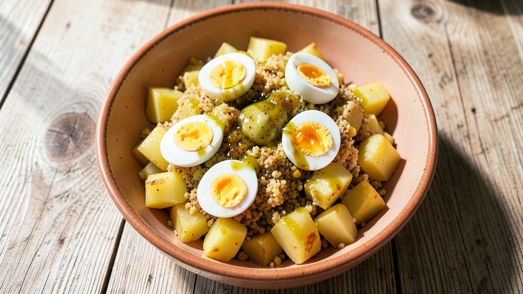 Grandma's Old-Fashioned German Potato Salad Recipe: Crispy Cornmeal Crunch and Vinegar-Kissed Tang