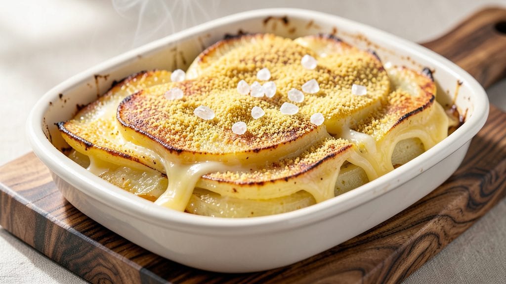 Natasha's Kitchen Scalloped Potatoes Recipe: Crispy Cornmeal Crown Over Creamy Layers