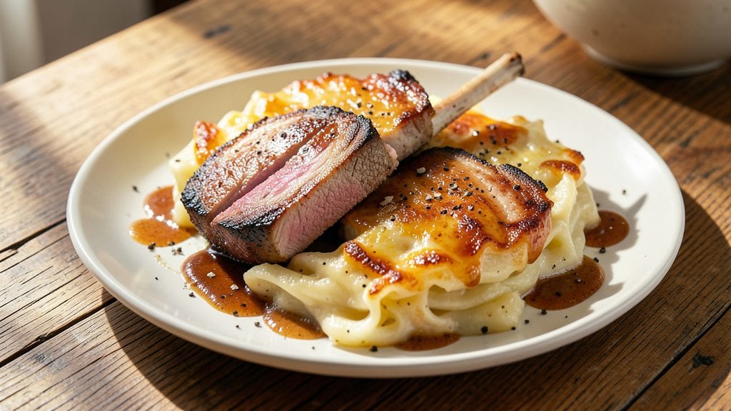 Pork Chops with Scalloped Potatoes Recipe: Pan-Seared Chops and Creamy Potato Layers