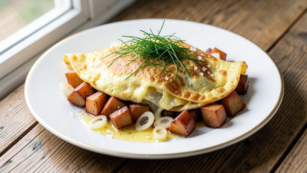 Potato Omelet Recipe: Crispy Hash Browns and Fluffy Eggs in One Pan